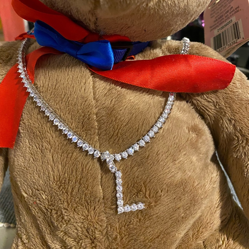 Letter “L” diamond necklace